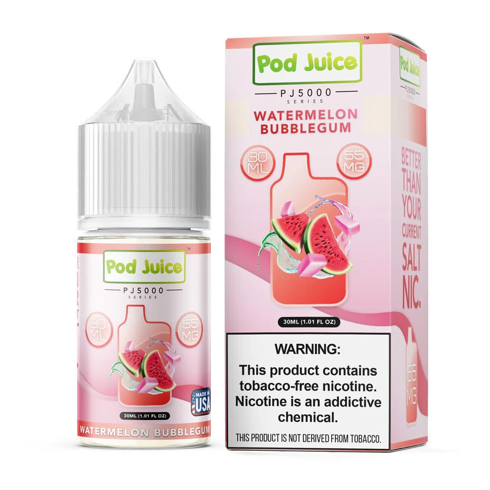 Watermelon Bubblegum by Pod Juice TFN PJ5000 Salt Series E-Liquid 30mL (Salt Nic)