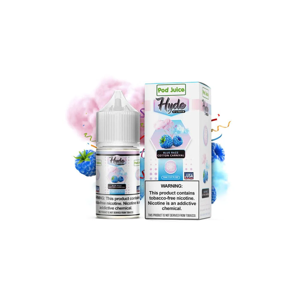 Blue Razz Cotton Carnival by Pod Juice - Hyde TFN Salts 30mL