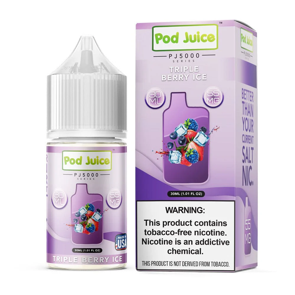 Triple Berry Ice by Pod Juice TFN PJ5000 Salt Series E-Liquid 30mL (Salt Nic)