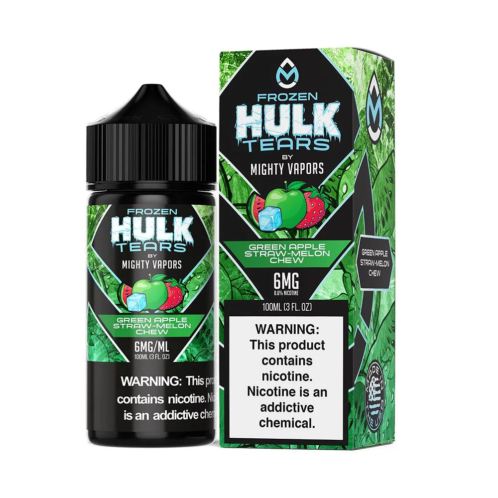 Frozen Green Apple Straw Melon Chew | Mighty Vapors Hulk Tears | 100mL