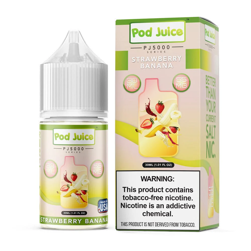 Strawberry Banana by Pod Juice TFN PJ5000 Salt Series E-Liquid 30mL (Salt Nic)