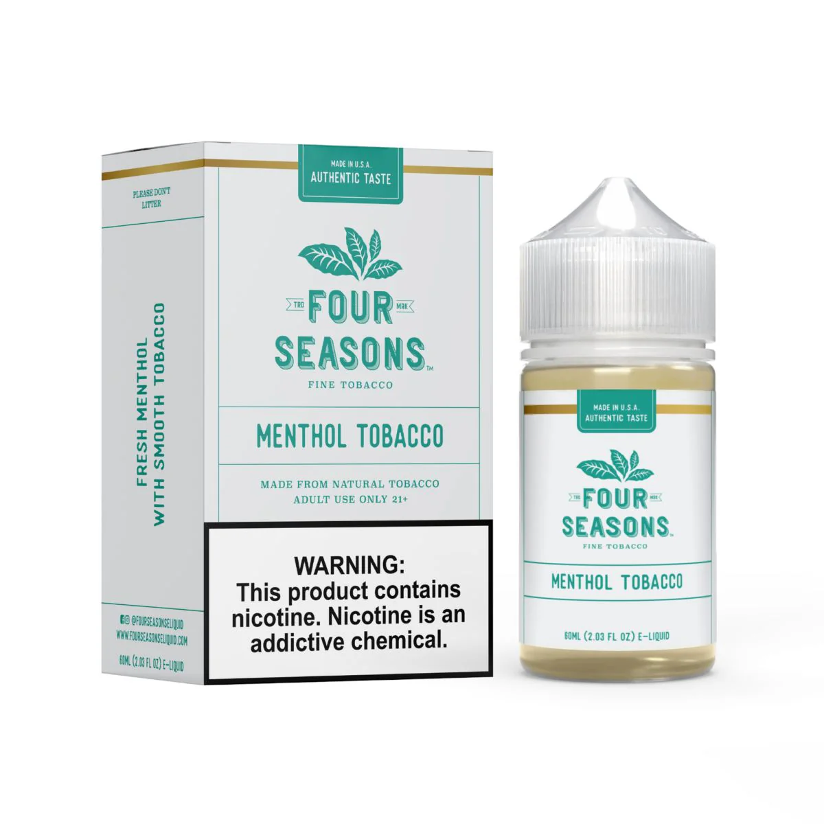 Menthol Tobacco by Four Seasons E-Liquid 60mL (Freebase)