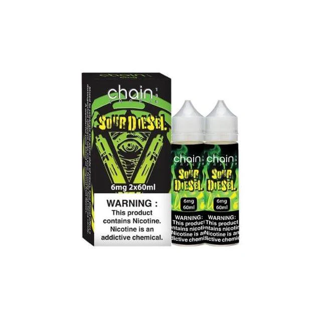 Sour Diesel by Chain Vapez Series E-Liquid 120mL (Freebase) | 60mL 2-Pack