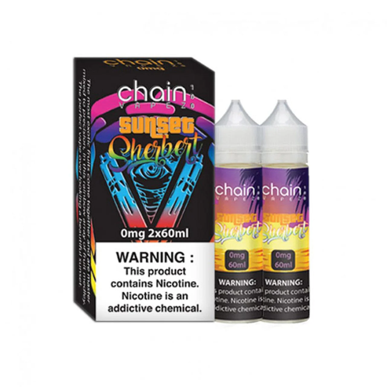 Sunset Sherbert by Chain Vapez Series E-Liquid 120mL (Freebase) | 60mL 2-Pack