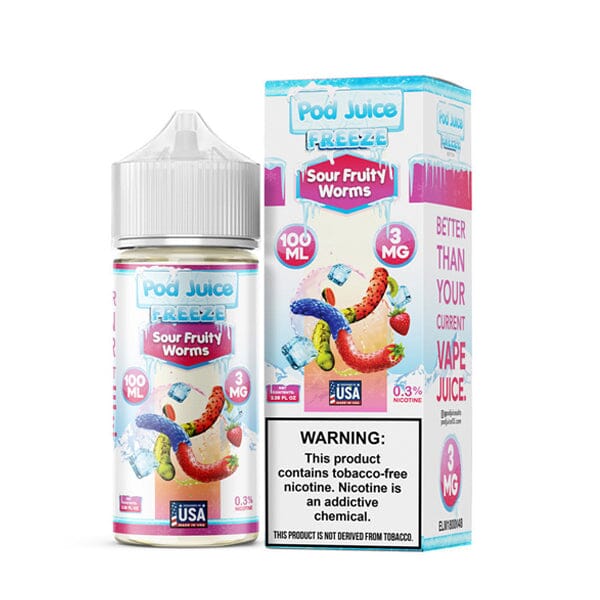 Sour Fruity Worms Freeze | Pod Juice | 100ML