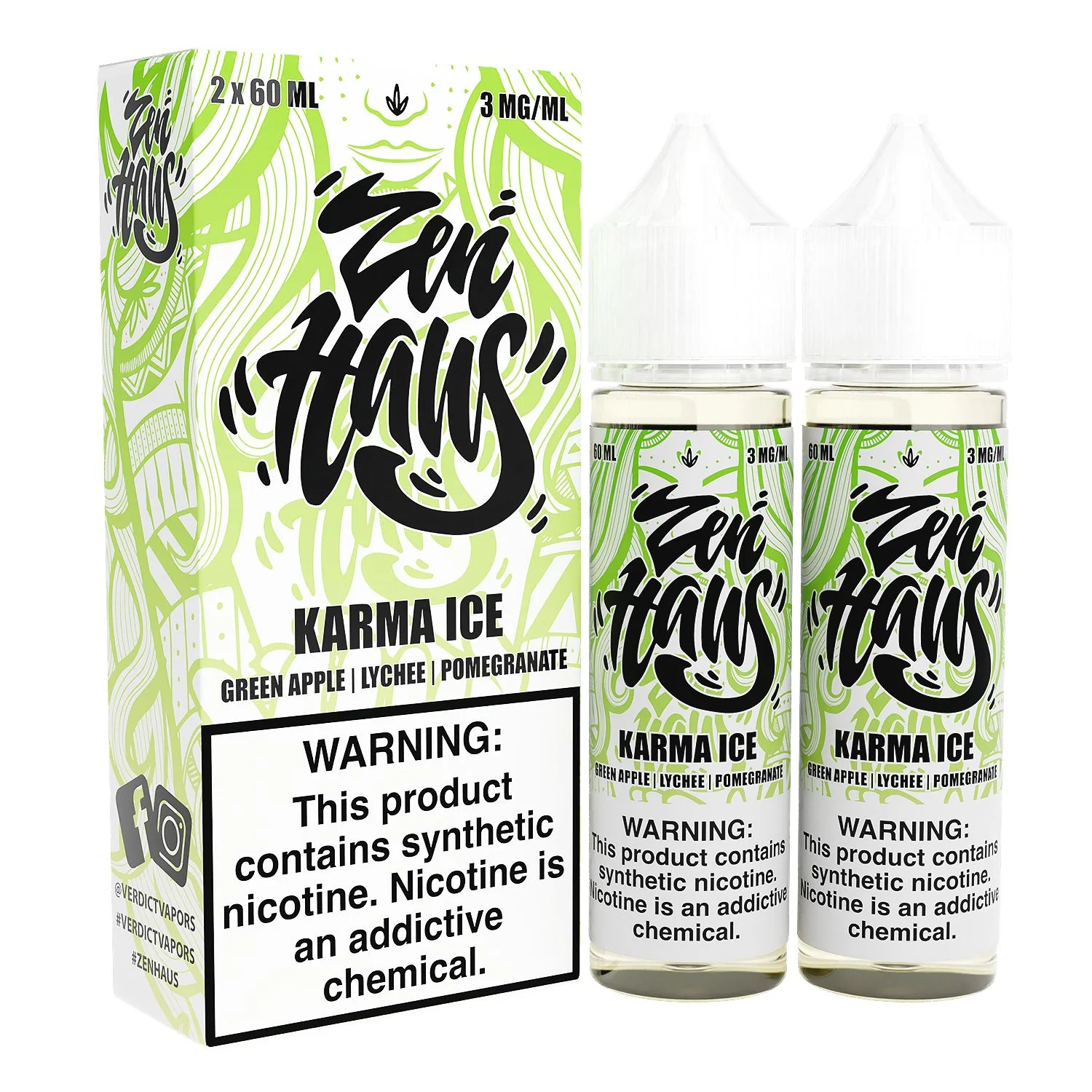 Karma Ice by Zen Haus Series E-Liquid 120mL (Freebase) | 2-Pack