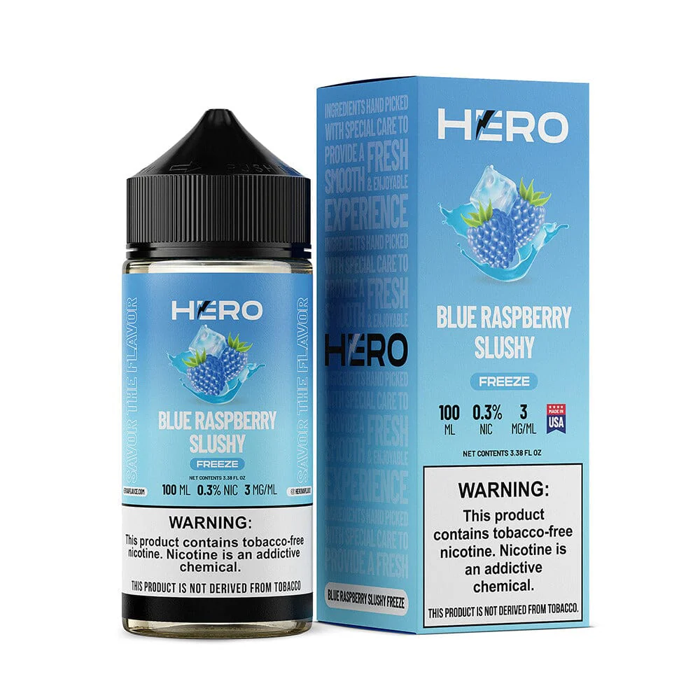Blue Raspberry Slushy Freeze by Hero E-Liquid 100mL (Freebase)