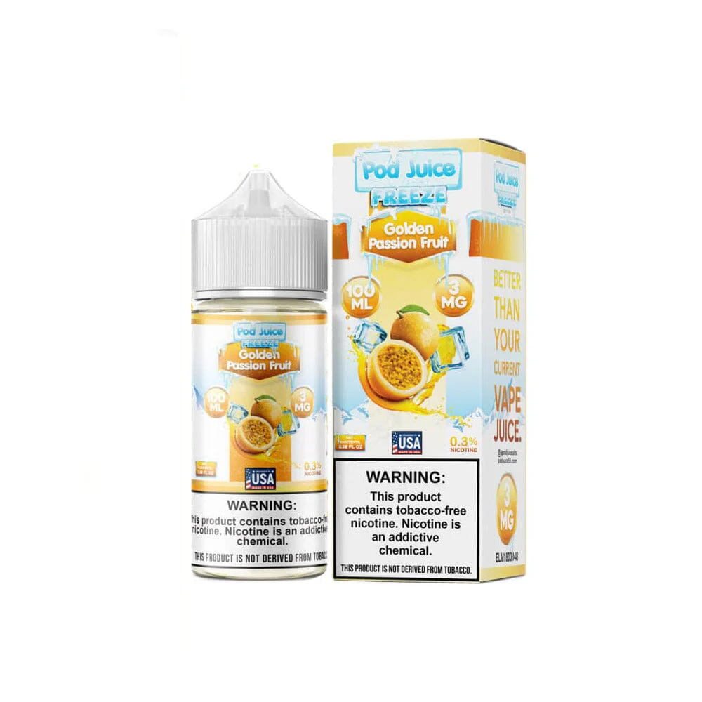 Golden Passionfruit Freeze by Pod Juice Series E-Liquid 100mL (Freebase)
