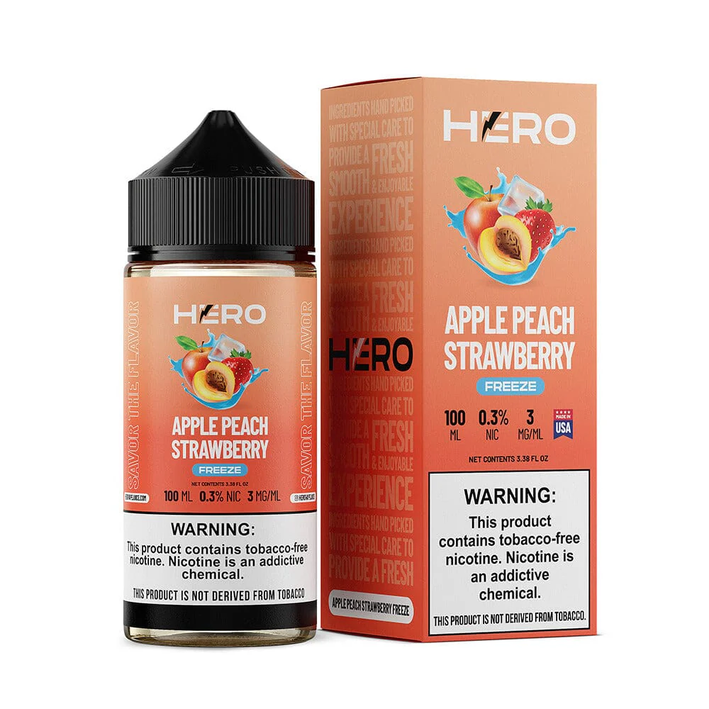Apple Peach Strawberry Freeze by Hero E-Liquid 100mL (Freebase)