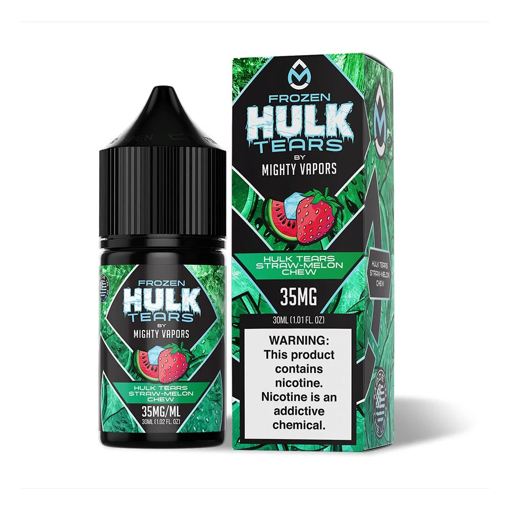 Frozen Hulk Tears Straw-Melon Chew | Mighty Vapors Hulk Tears Salts | 30mL
