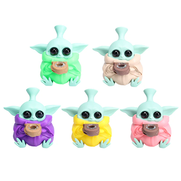 Non branded (Hand Pipe)(1-Pack) SHP12 Baby Yoda Silicone Hand Pipe
