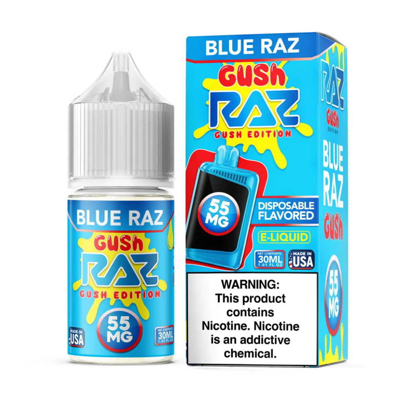 Blue Razz Gush Pod Juice x RAZ Salts 30mL