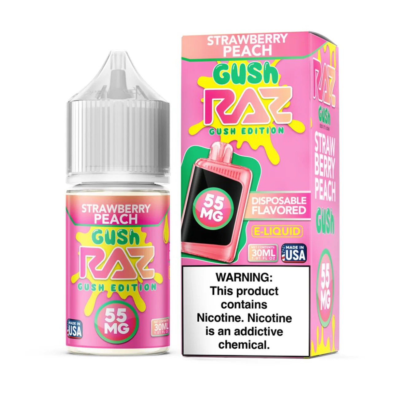 Strawberry Peach Gush Pod Juice x RAZ Salts 30mL