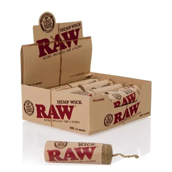 Raw* (DISPLY 20pc)(Hemp Wick)(20ft/6m)