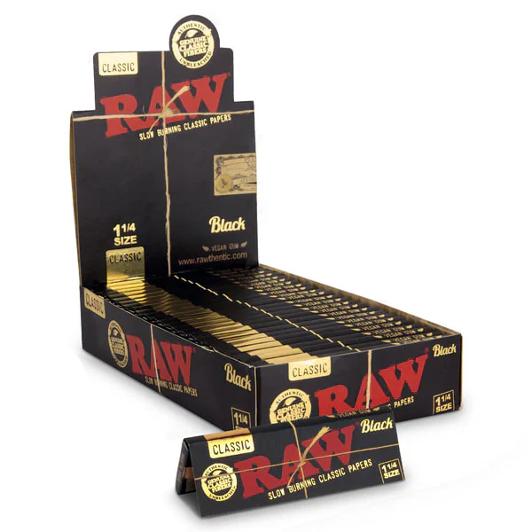 Raw* Wraps Rolling Papers Black Classic (50-Pack)