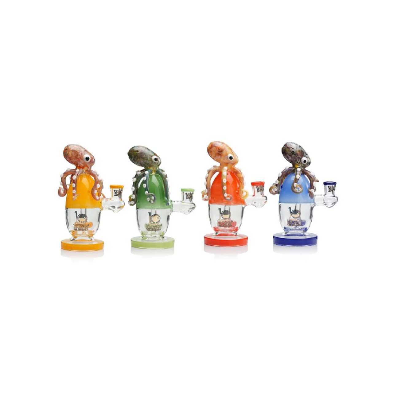 Lookah 7.5â Cute Unique Percolator Octopus Glass Bong (WPC1224YL)