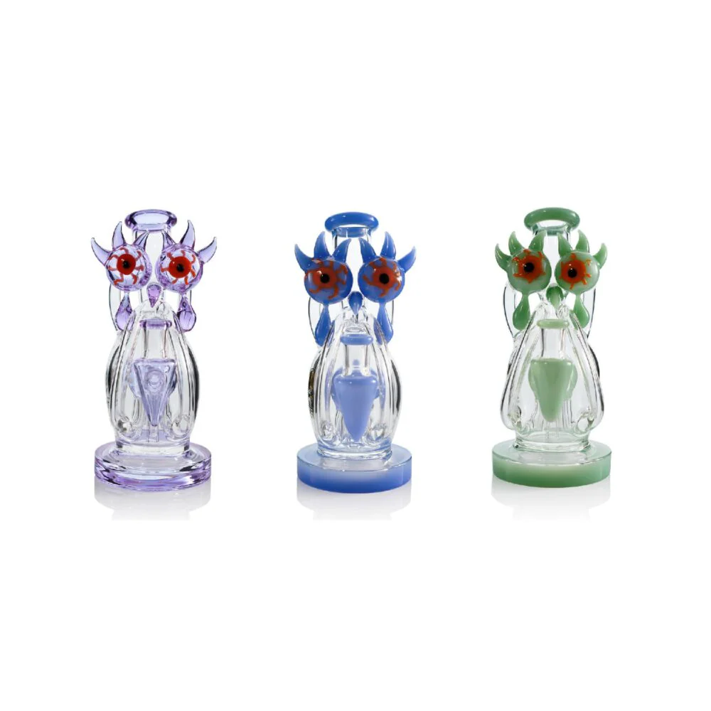 Lookah (Dab Rig) 10â³ Cool Recycler Bloodshot Eyes Alien Water Pipe