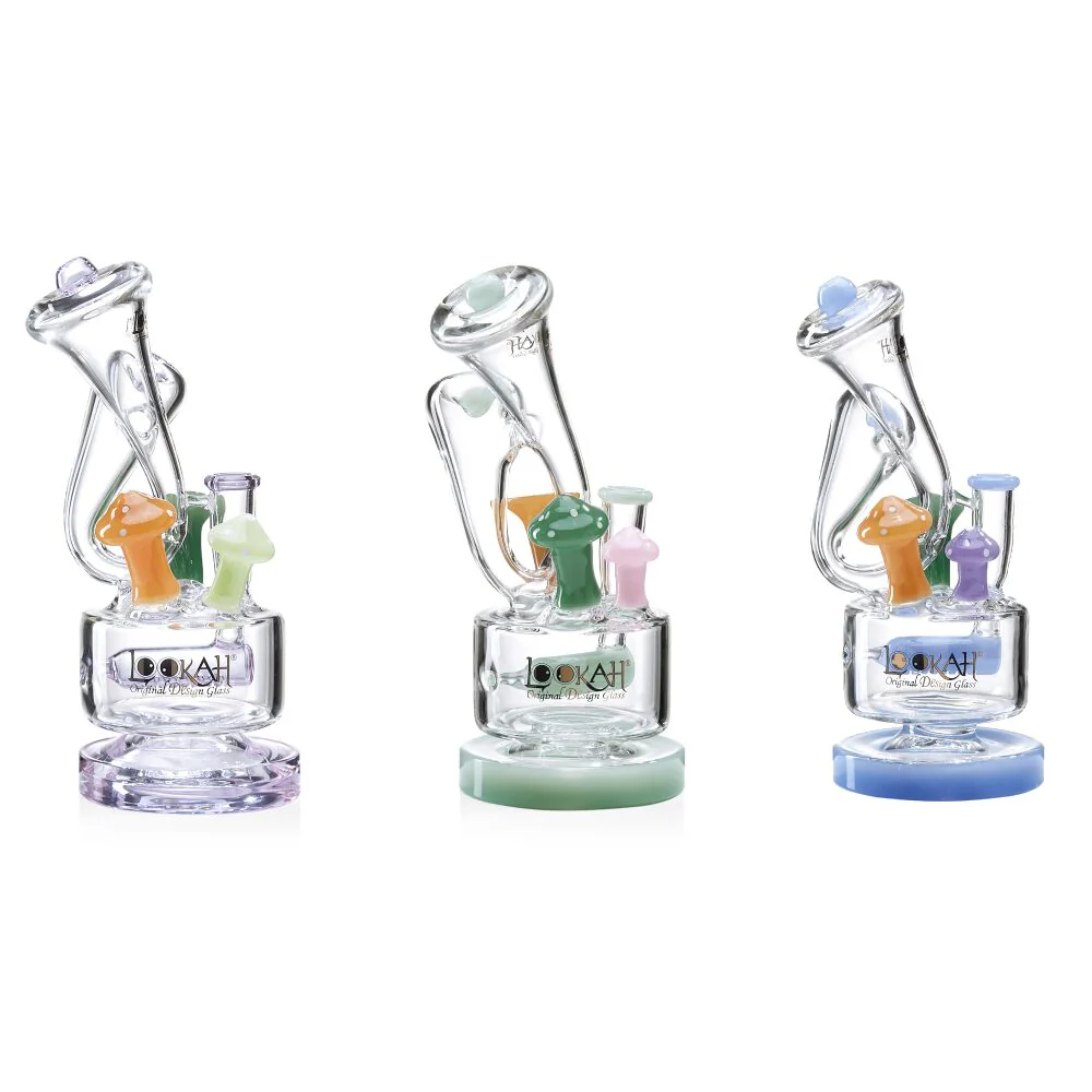 Lookah (Dab Rig) 9â Cute Recycler Fairy Mushroom Water Pipe