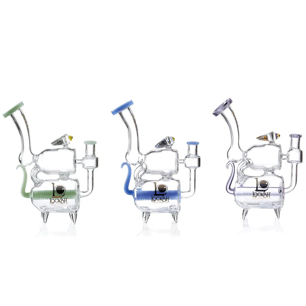 Lookah (Dab Rig) 9â³ Cute Recycler Double Chamber Percolator Water Pipe