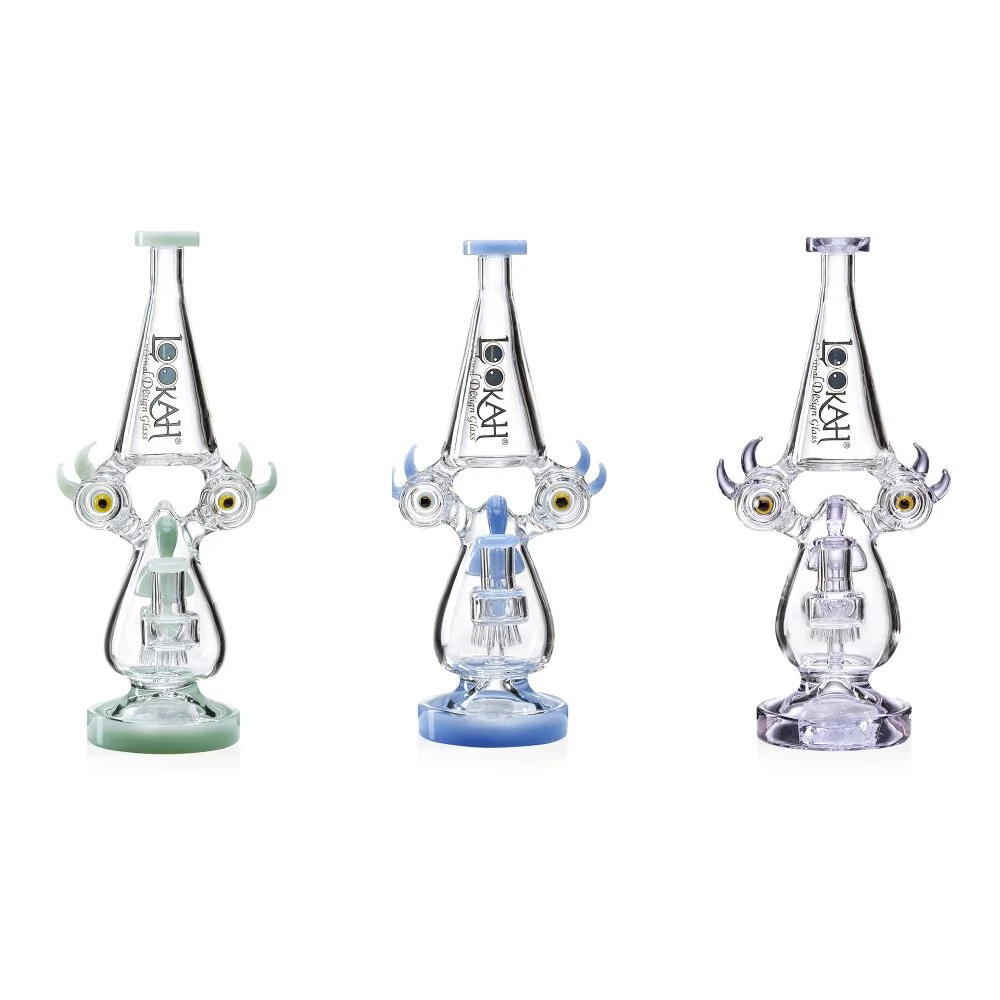 Lookah (Dab Rig) 12â³ Recycler Color Rim Big Eyes Water Pipe