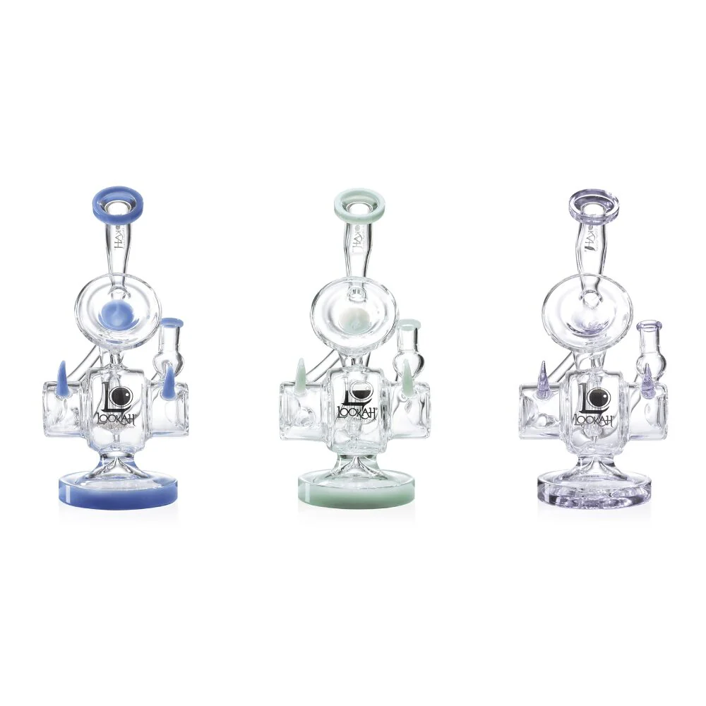 Lookah (Dab Rig) 11â Recycler Tripled Chamber Horn Water Pipe