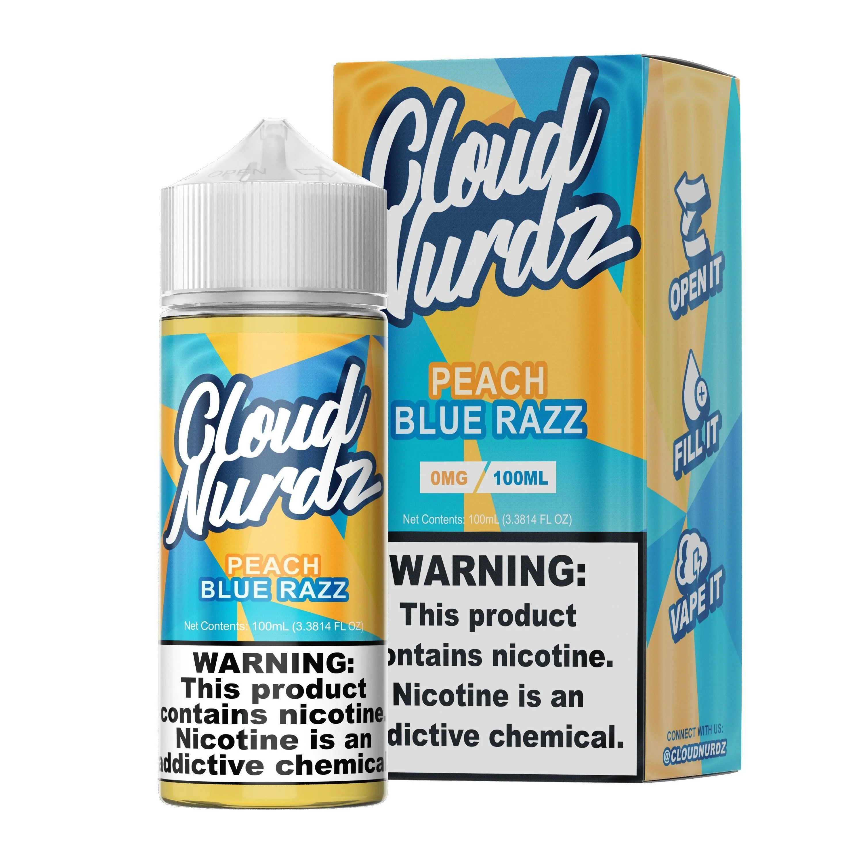 Peach Blue Razz Cloud Nurdz TFN 100mL