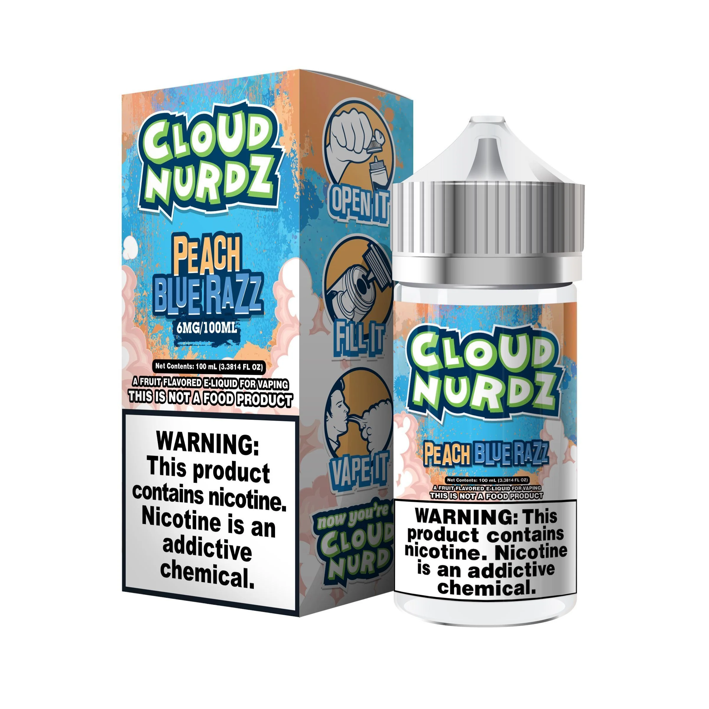 Peach Blue Razz Cloud Nurdz TFN 100mL