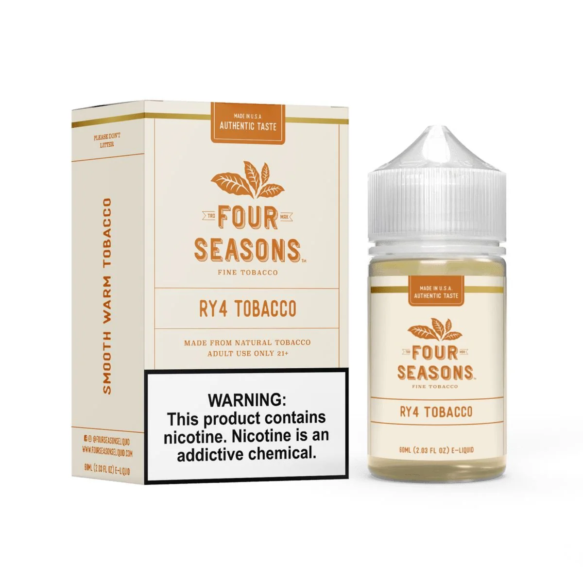 RY4 Tobacco by Four Seasons E-Liquid 60mL (Freebase)