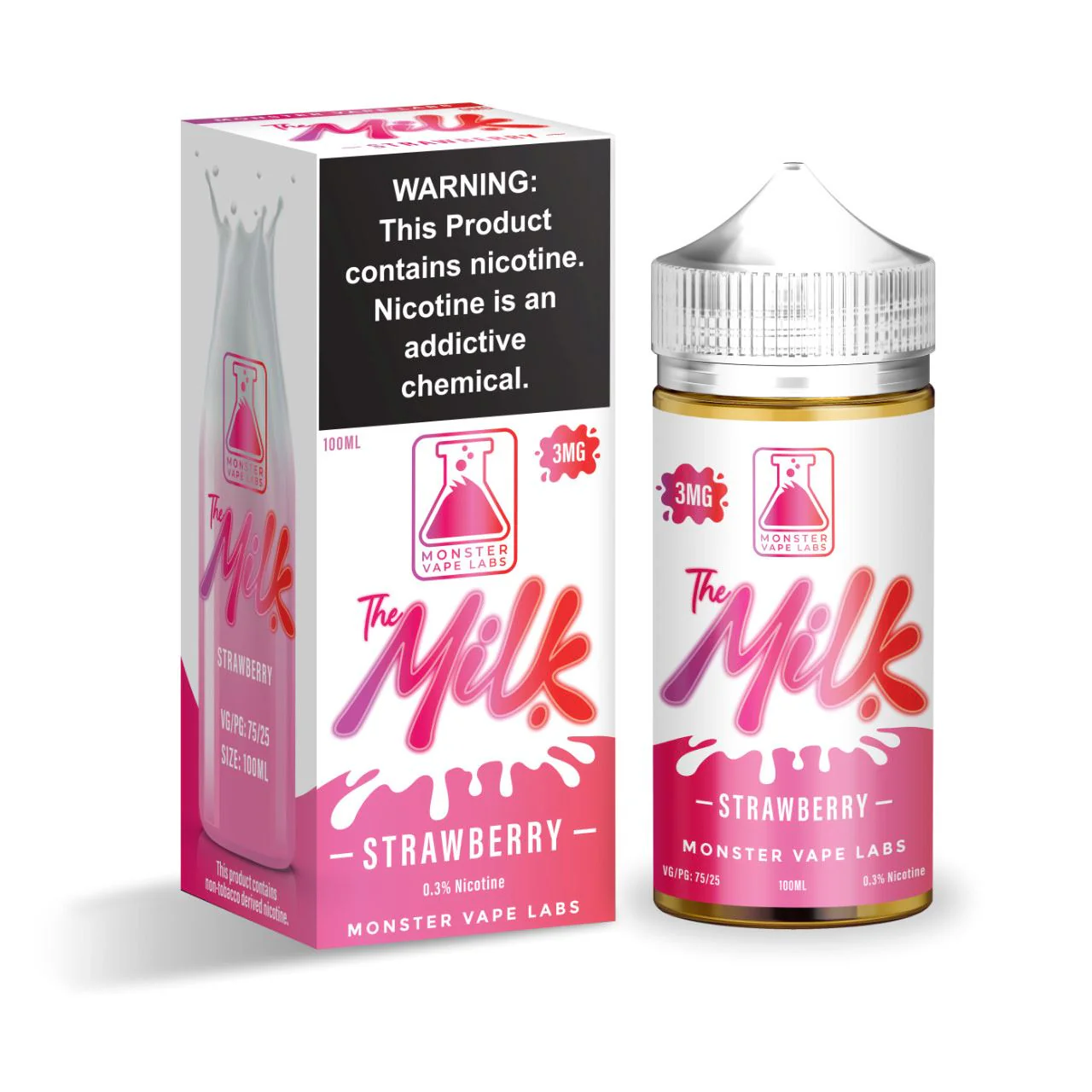 Strawberry by Jam Monster Milk Series E-Liquid 100mL (Freebase)