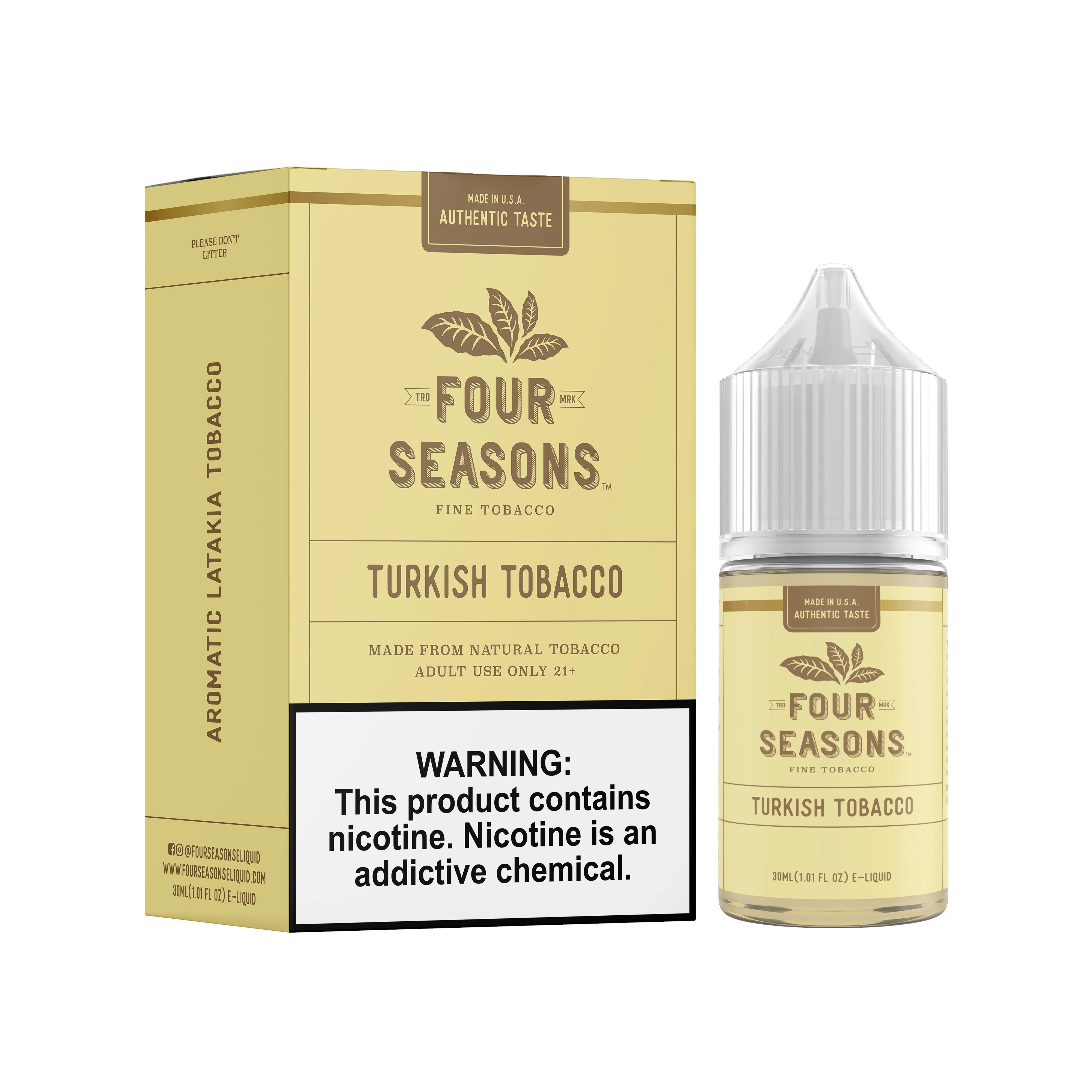 Turkish Tobacco by Four Seasons Free Base 30ML