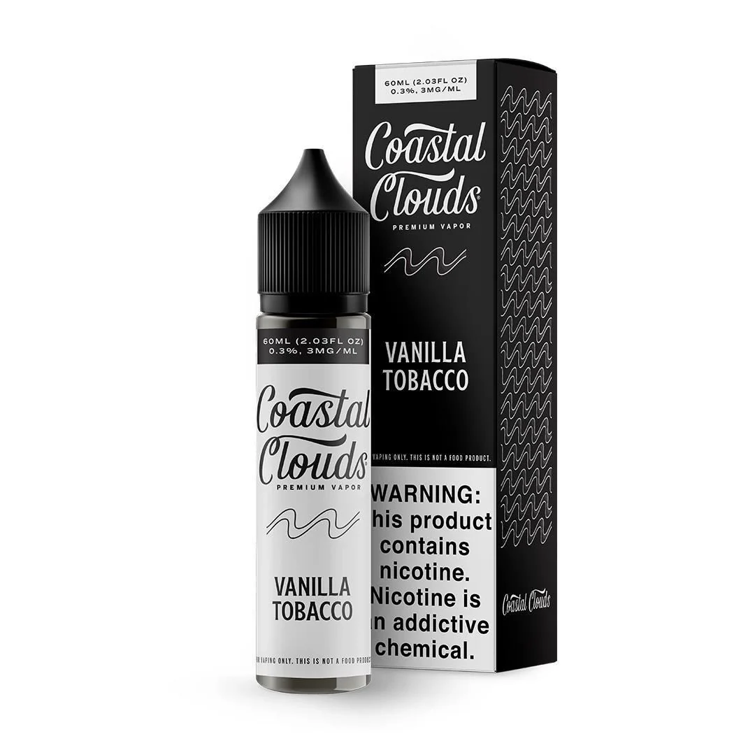 Vanilla Tobacco by Coastal Clouds Series E-Liquid 60mL (Freebase)