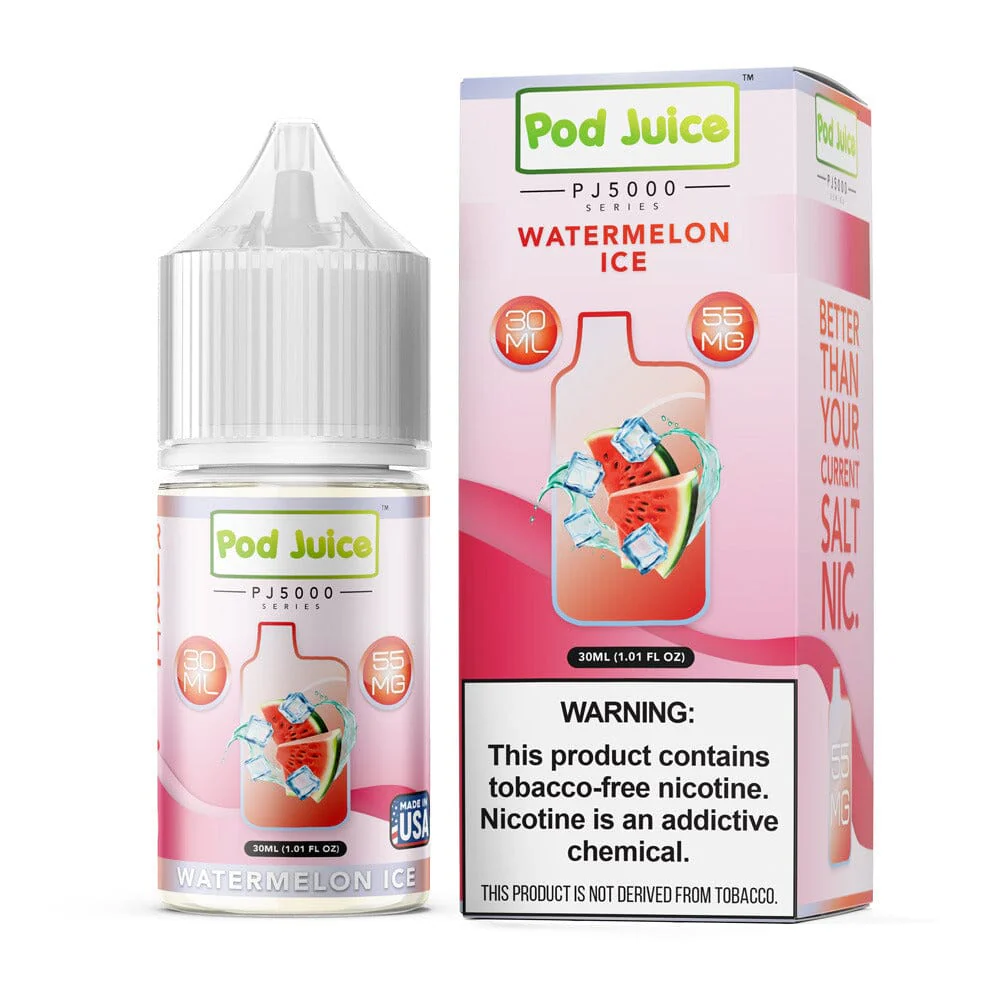 Watermelon Ice by Pod Juice TFN PJ5000 Salt Series E-Liquid 30mL (Salt Nic)