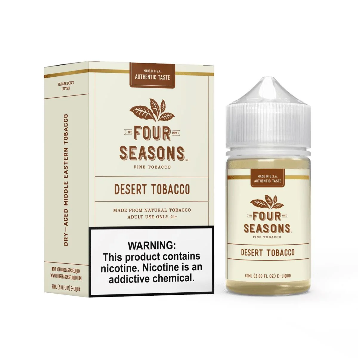 Desert Tobacco by Four Seasons E-Liquid 60mL (Freebase)