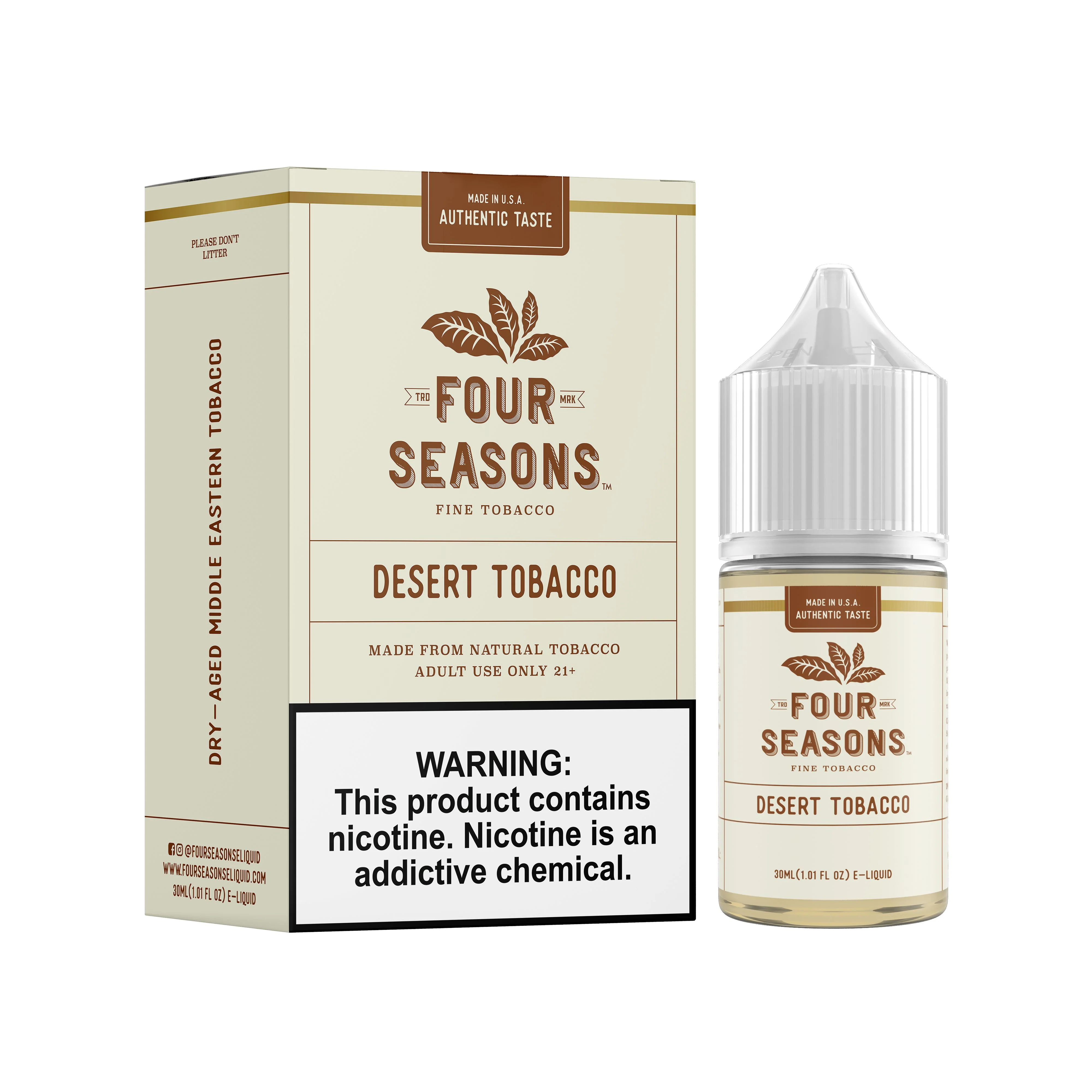 Desert Tobacco by Four Seasons Free Base 30ML